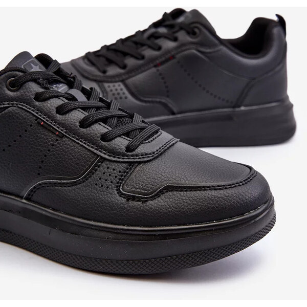 Kesi Ľahké pánske tenisky na platforme z ekokože, čierne Uziran 57058485