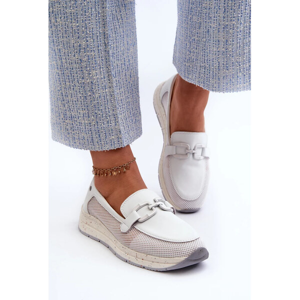 Kesi Dámske kožené mokasíny D&A White 57058528