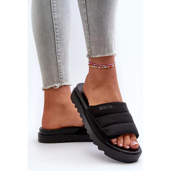 Big Star Shoes Dámske papuče na platforme Big Star Black 57164283