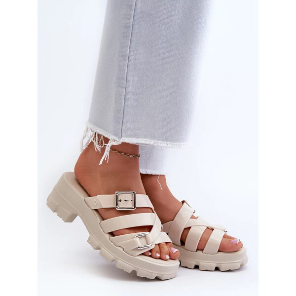 Kesi Dámske papuče na nízkom podpätku ZAXY light beige 57164309