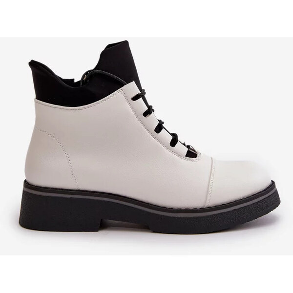 Kesi Dámske zateplené členkové topánky z eko kože White 57826275