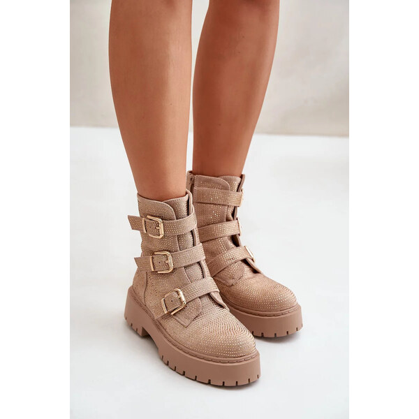 Kesi Zateplené dámske členkové topánky s béžovou ozdobou Ciascia 57826328
