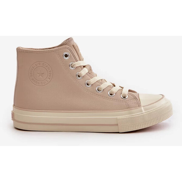 Big Star Shoes Dámske zateplené tenisky z eko kože Beige Big Star 62316202