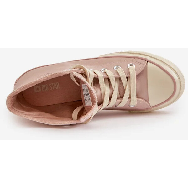 Big Star Shoes Dámske zateplené tenisky z eko kože Pink Big Star 62316203