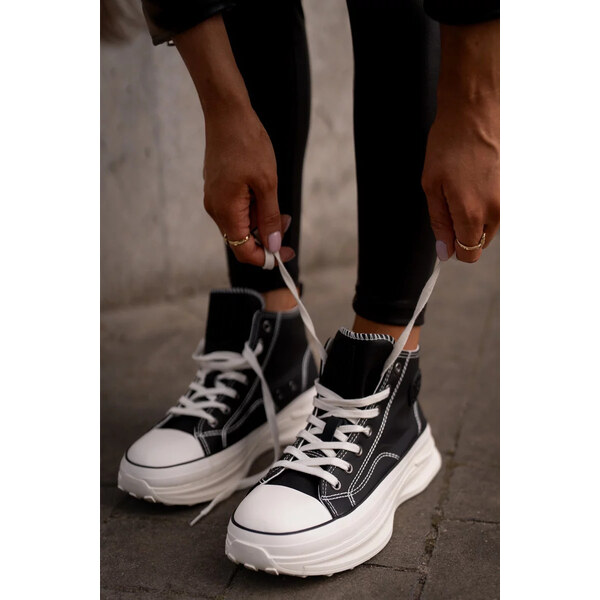 Big Star Shoes Dámske tenisky na platforme Eco Leather Big Star Black 62316207