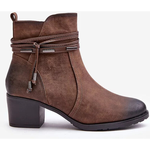 Kesi Dámske členkové topánky na podpätku Brown Lobina 62288976