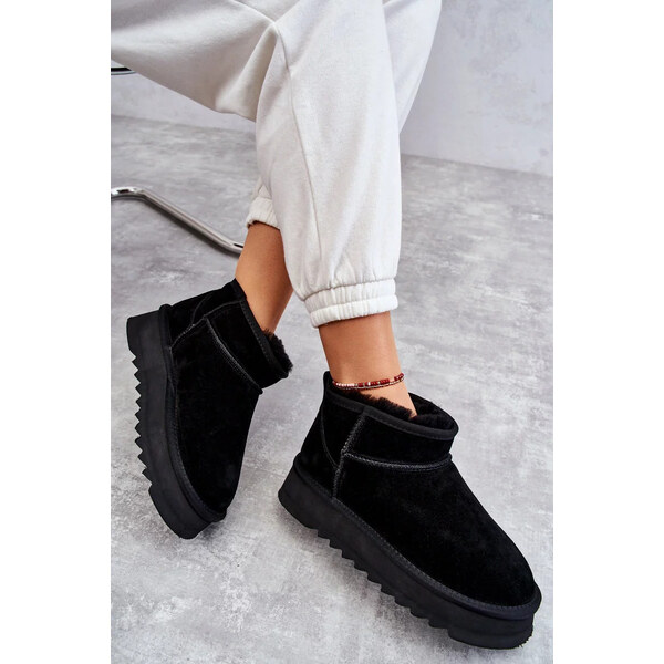 Kesi Módne semišové nízke snežnice Black Nucca 57826126