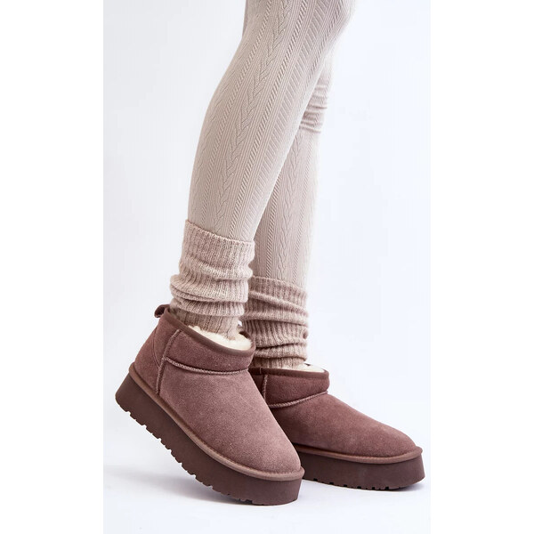 Kesi Módne semišové nízke snežnice Khaki Nucca 57826129