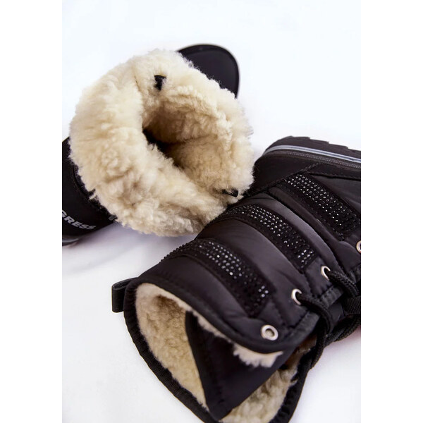 Kesi Dámske šnurovacie snehové topánky Progress PROGJ-22-134 Black 62316889