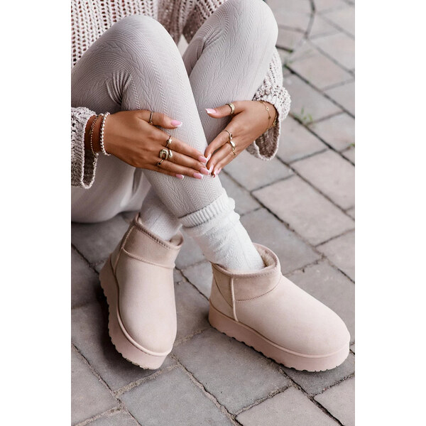 Kesi Dámske zateplené snežnice s kožušinou Light Beige Xamella 62316661