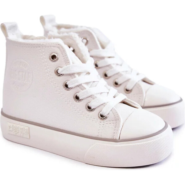 Big Star Shoes Detské vysoké tenisky so zipsom Big Star KK374227 White 62317082