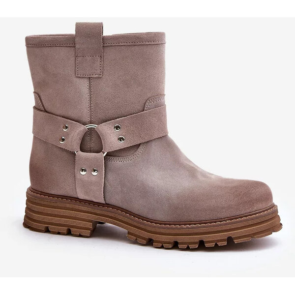 Kesi Dámske semišové členkové topánky Lewski Cappuccino 62289050