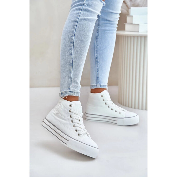 Big Star Shoes Zateplené dámske tenisky na platforme White 62317137
