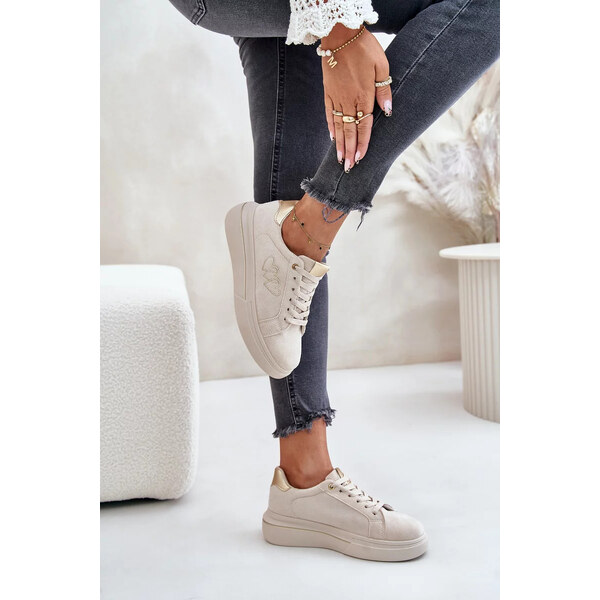 Big Star Shoes Zateplené dámske tenisky Big Star Beige 62317141