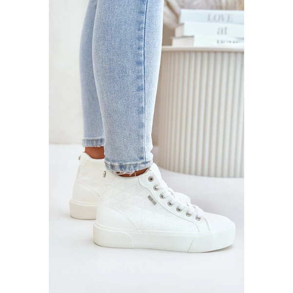 Big Star Shoes Zateplené dámske tenisky s prešívaním Big Star White 62317140
