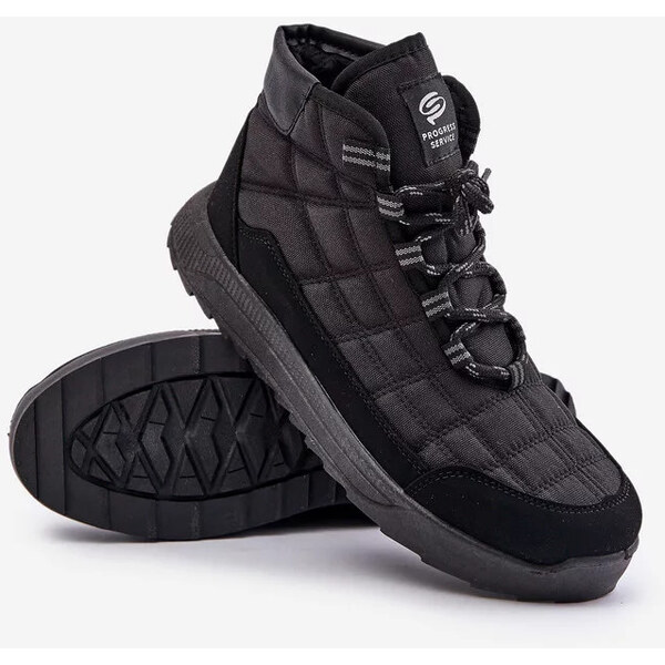 Kesi Zateplené pánske zimné topánky Lace-up Progress Black 62317205