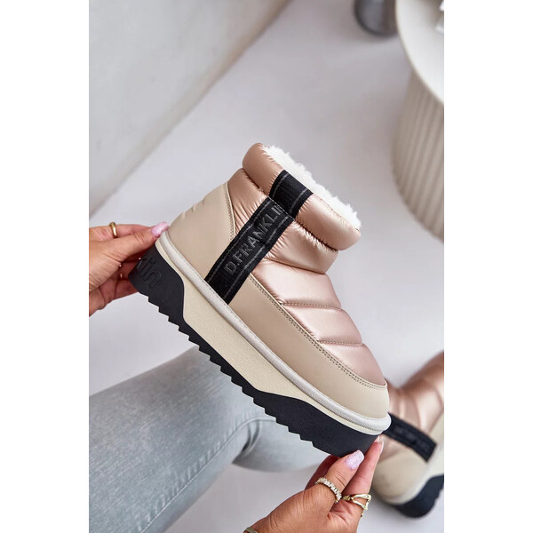 Kesi Nízke snežnice na hrubej podrážke D.Franklin Beige 62317104