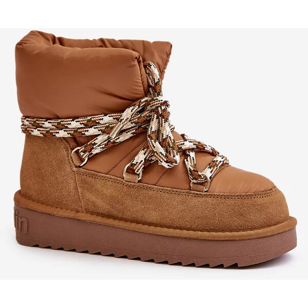 Kesi Dámske semišové snežnice s hrubým šnurovaním D.Franklin Brown 62317105