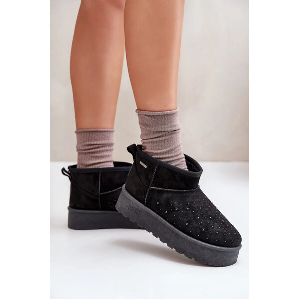 Big Star Shoes Snežnice s ornamentom na platforme Big Star Black 62317156