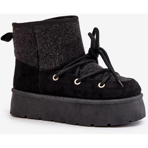Kesi Snehové topánky s viazaním na platforme čierne Mavora 62317162
