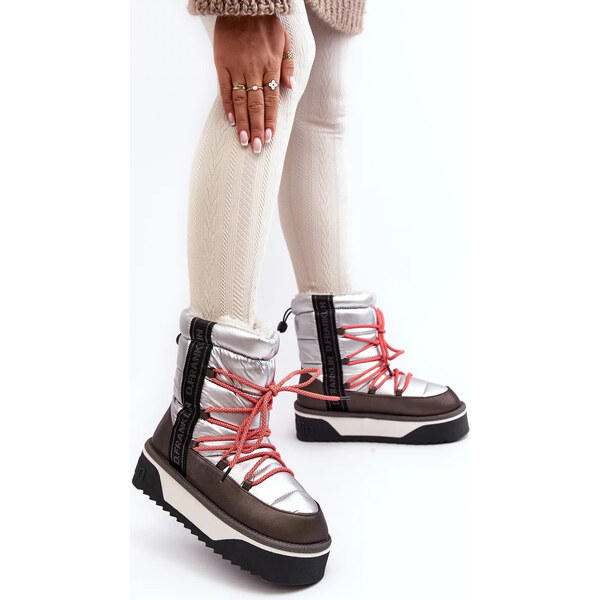 Kesi Dámske snežnice s hrubou podrážkou, Vegan D.Franklin Silver 62317272