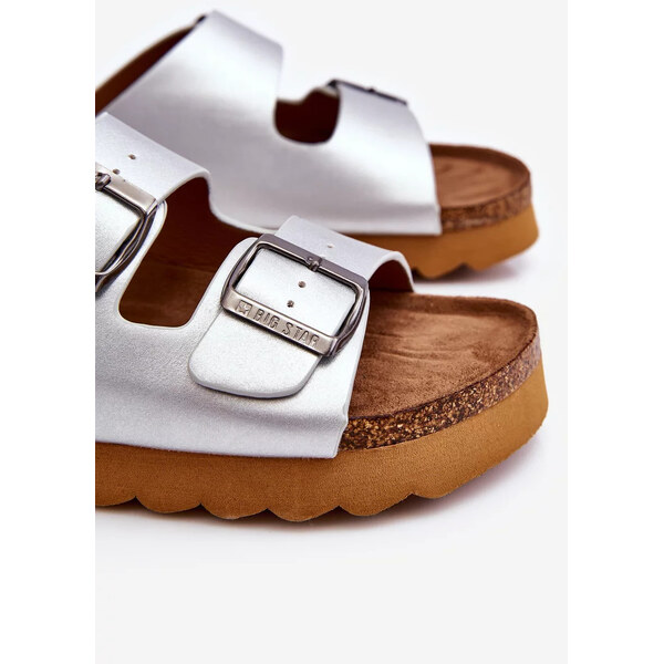 Big Star Shoes Klasické dámske papuče Big Star LL274476 Silver 62290063