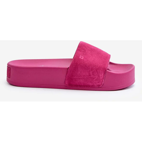 Big Star Shoes Dámske semišové šľapky na platforme Big Star Fuchsia 62769799