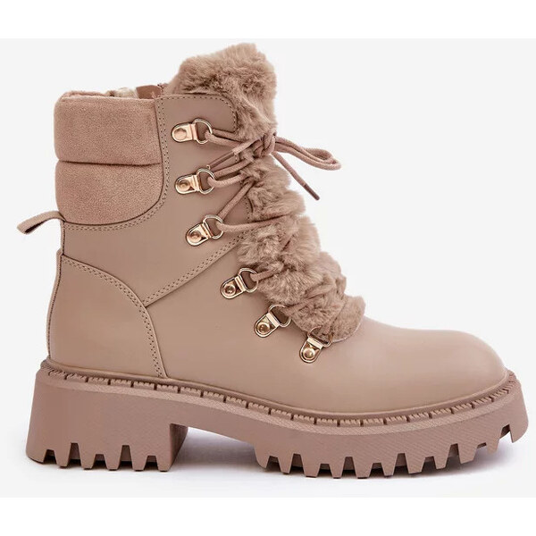 Kesi Zateplené členkové topánky tenisky na zips Eco koža béžová 64728453