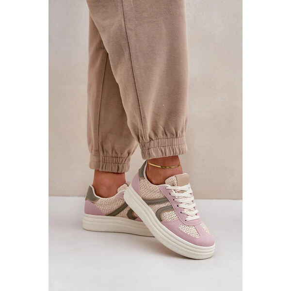 Kesi Dámske tenisky s pleteným vzorom na platforme viacfarebné Lesida 64541351