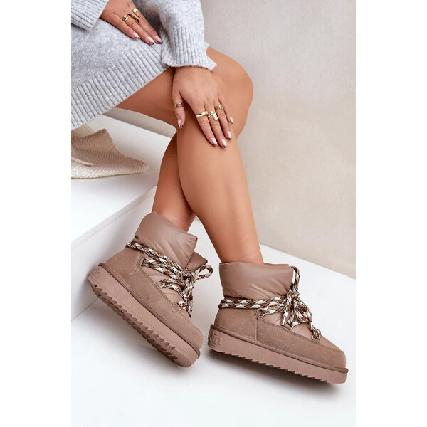 Kesi Dámske semišové snežnice s hrubým šnurovaním D.Franklin 64541280