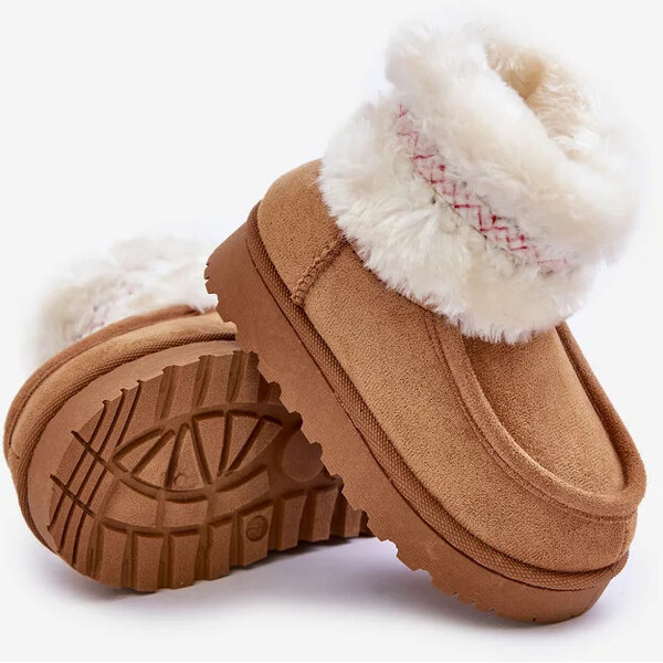 Kesi Detské členkové topánky s kožušinou a ťavím vzorom Melefia 64541253