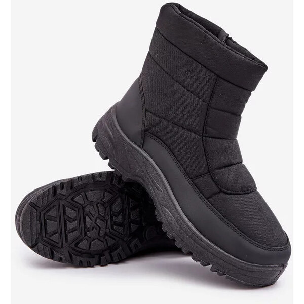 Kesi Pánske snehové topánky na zips s kožušinovou izoláciou čierne 64541355