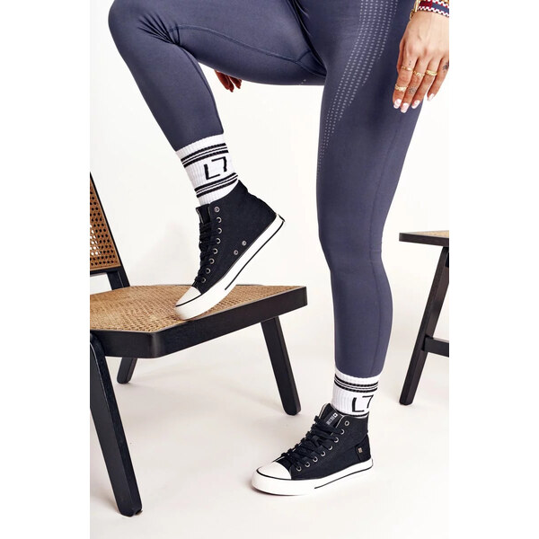 Big Star Shoes Dámske vysoké klasické tenisky Big Star - čierne 64541359