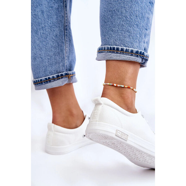 Big Star Shoes Dámske hladké nízke tenisky Big Star LL274058 White 64541395