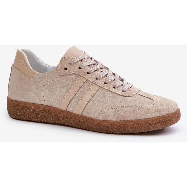 Kesi Zazoo N1068 Dámske semišové nízke tenisky Béžová 64541432