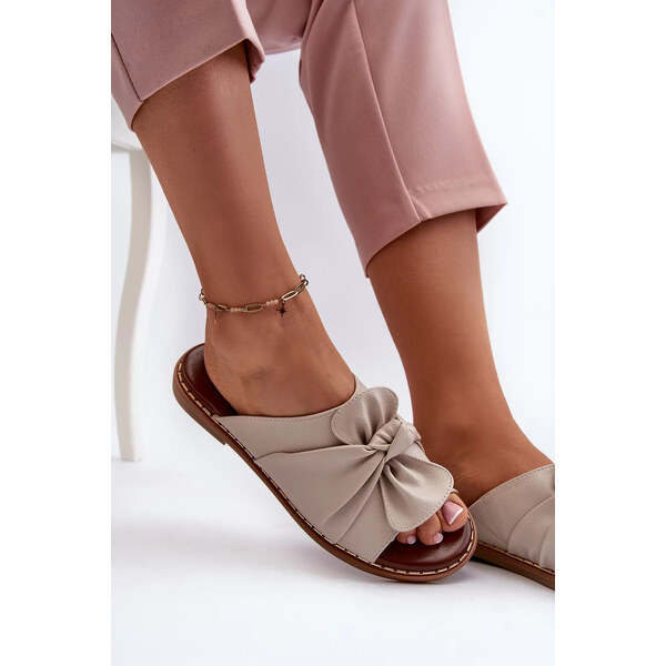 Kesi Dámske ploché papuče na podpätku Beige Nelvira 64742938