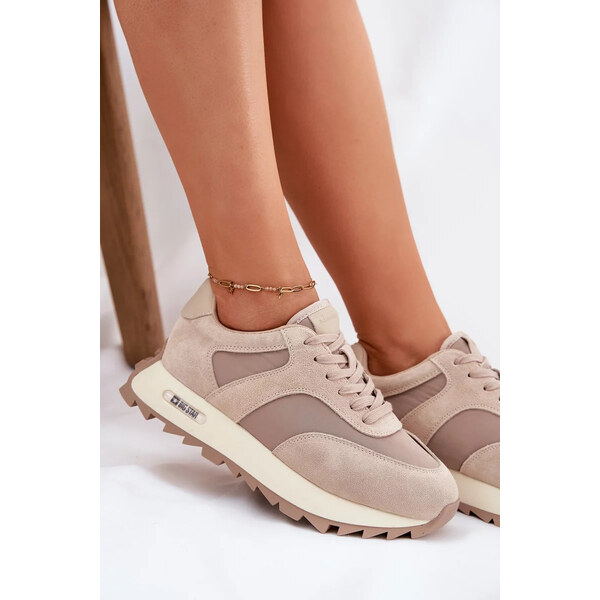 Big Star Shoes Dámske semišové tenisky na platforme Big Star HI-POLY 64541545