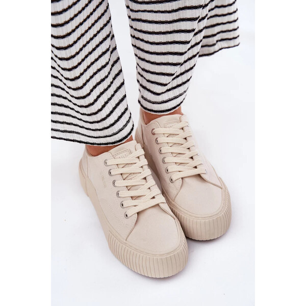 Big Star Shoes Dámske plátenné tenisky Big Star - béžové 64541543