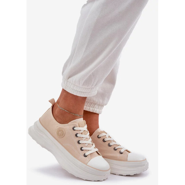 Big Star Shoes Dámske tenisky na pevnej podrážke Big Star - béžové 64541585