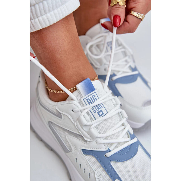 Big Star Shoes Dámske topánky Big Star HI-POLY SYSTEM - bielo-modré 65445953
