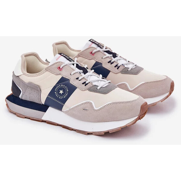 Big Star Shoes Pánske semišové tenisky na platforme Big Star - sivé 64756690