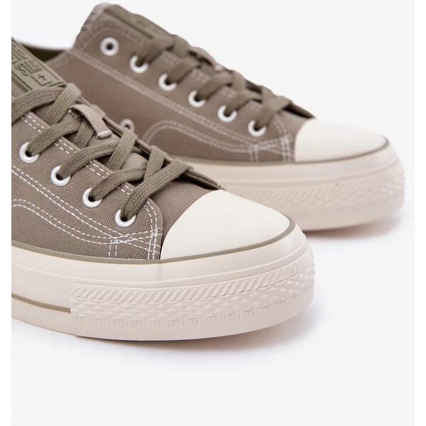 Big Star Shoes Pánske plátenné tenisky na platforme Big Star - zelené 64729135