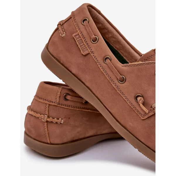 Big Star Shoes Pánske kožené mokasíny Big Star - Camel 64729139