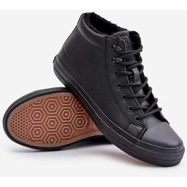 Big Star Shoes Zateplené pánske tenisky z eko kože Big Star Black 60351189