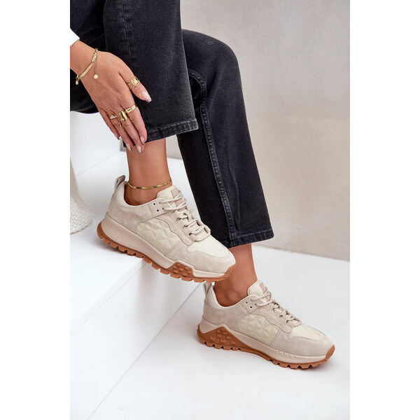 Big Star Shoes Dámske kožené tenisky Big Star OO274A315 Hi-Poly System 65448232