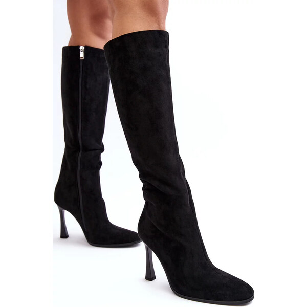 Kesi Dámske zateplené čižmy na vysokom podpätku čierne Isot 54915586