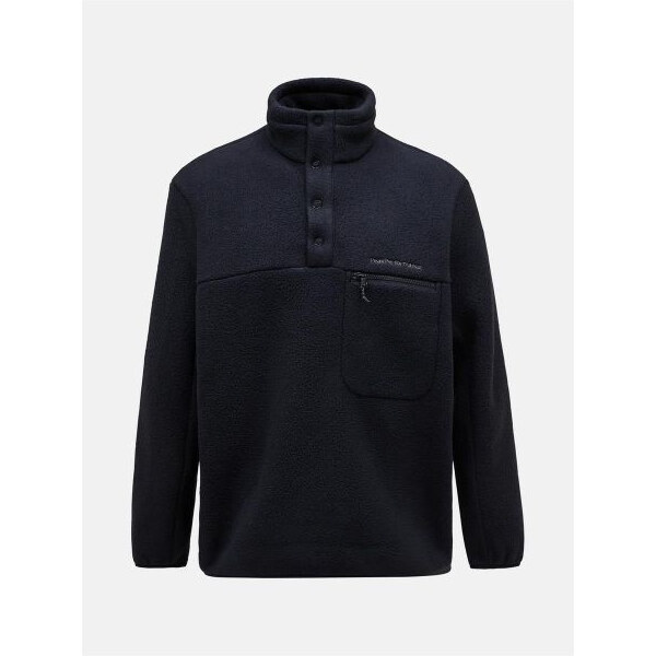 Mikina Peak Performance M Fleece Snap T-Neck Black 65955864