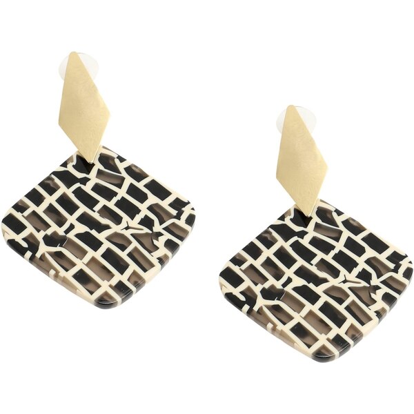 SOHI Náušnice hnedá / zlatá / čierna / biela 65966376