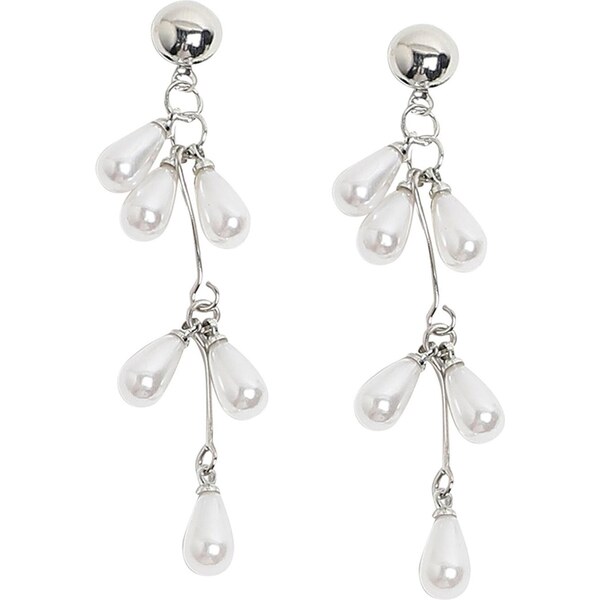 SOHI Náušnice Punima strieborná / biela 65966478