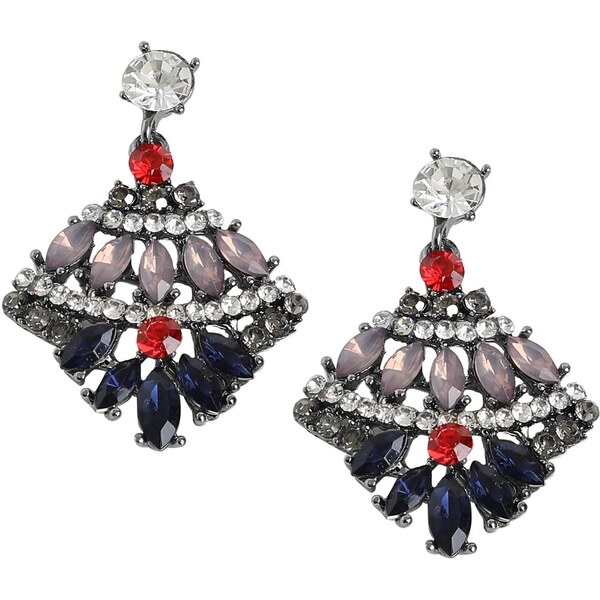 SOHI Náušnice tmavomodrá / sivá / červená / priehľadná 65966368